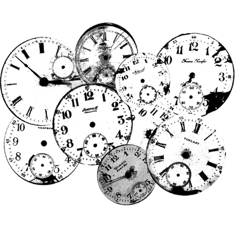 #1177 - Clock Face Collage Sm - Clock